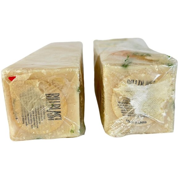 Vintage Pair of Bill Blass Home Decor Square Pillar Candle 10 Inch Tall Unburned - Picture 10 of 11